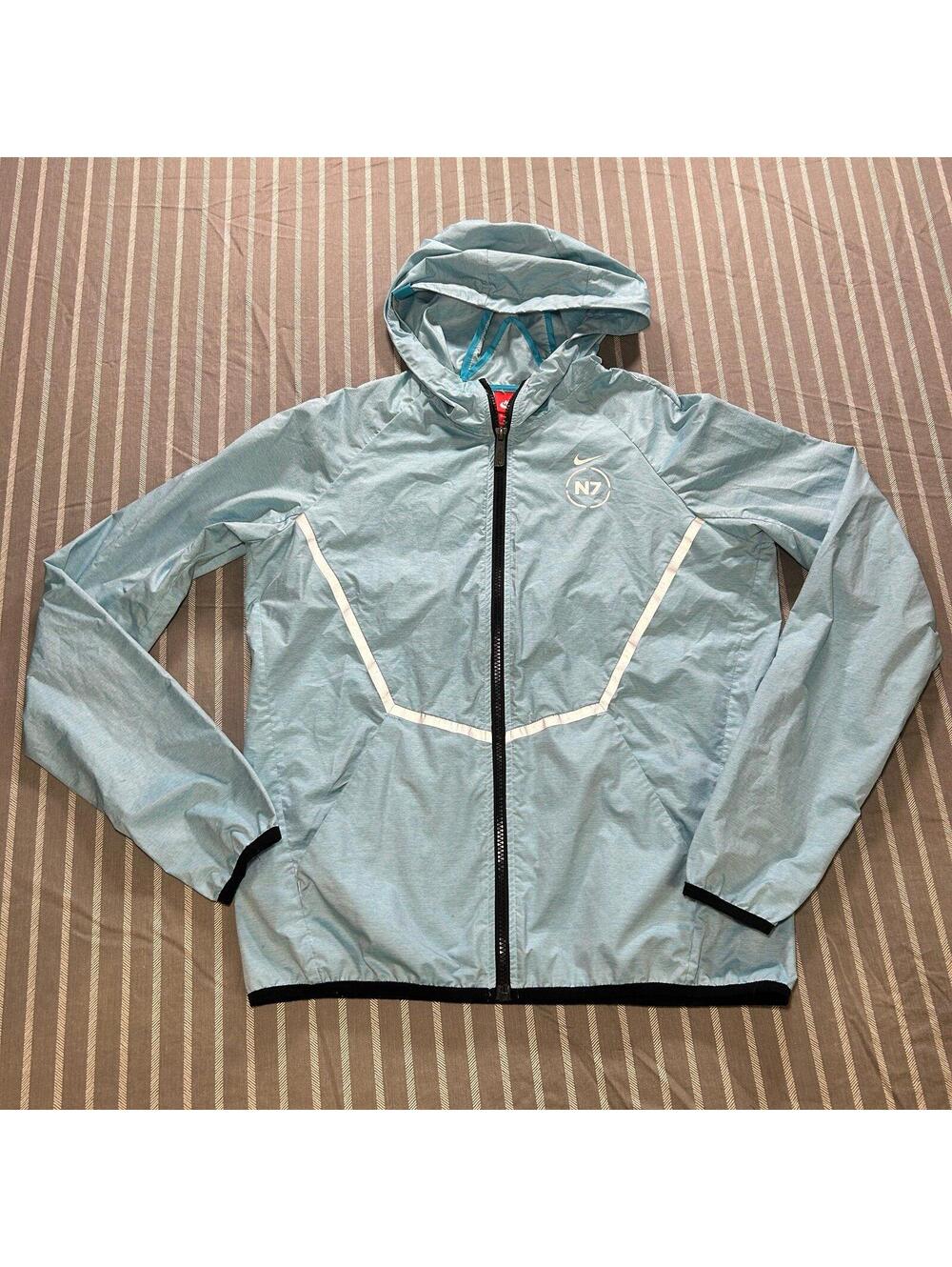 Nike Rare Blue Small N7 Hybrid Full Zip Hooded Running Jacket